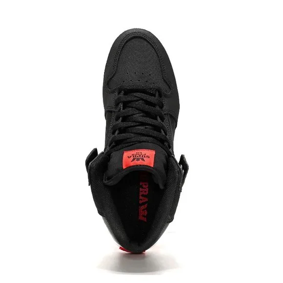 SUPRA VAIDER BLACK, WHITE & RED TUF SKATE SHOES NEW WITH BOX - Picture 3 of 10